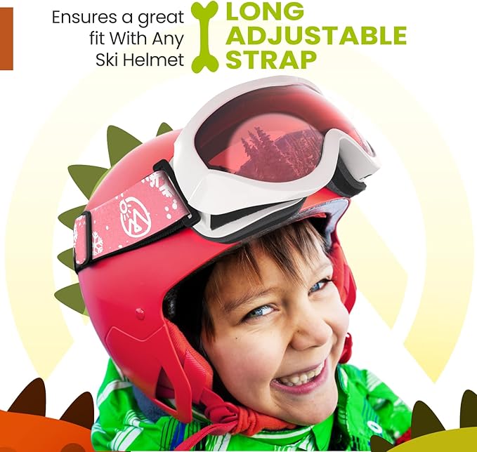 OutdoorMaster Kids Ski Goggles - Helmet Compatible Snow Goggles for Boys & Girls with 100% UV Protection