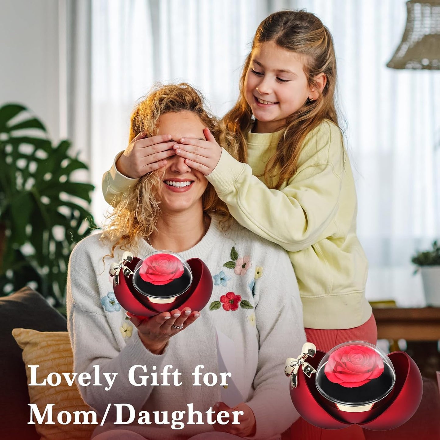 Preserved Red Real Rose-Eternal Flowers Rose Gifts for Mom Grandma Wife Girlfriend on Mothers Day Birthday Valentines Christmas Anniversary Romantic Gifts for Her with I Love You Romantic Gift (Blue)