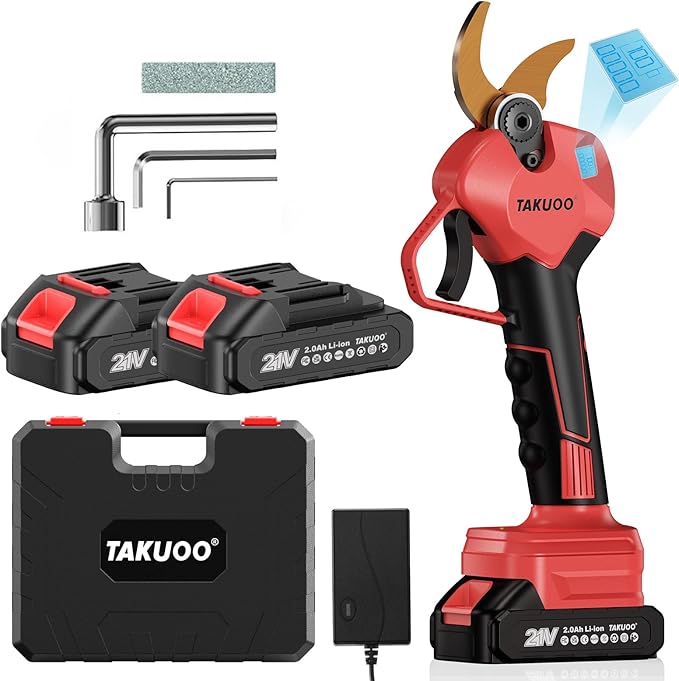 Cordless Electric Pruning Shears, 1.6" Cutting Diameter Power Pruner, Brushless Branch Cutter with LCD Display, Dual 2.0Ah 21V Battery Powered Trimming Scissors for Gardening Tree Pruning