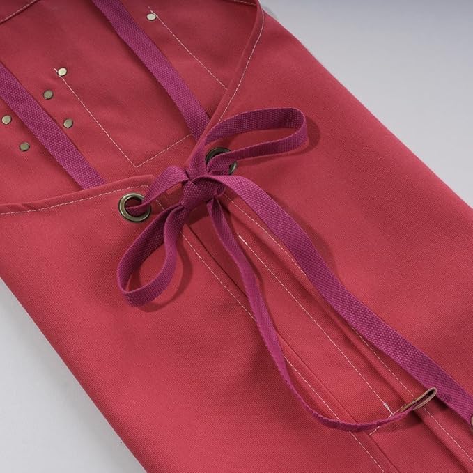 Chef Aprons for Men Canvas Apron with Large Pockets and Adjustable Neck Strap for Cooking,BBQ, Gardening