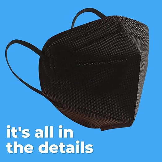(600-Pack KN95 Face Masks, Individually Wrapped, Premium Disposable Dust Mask, Black