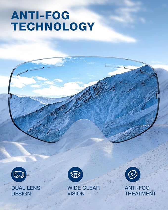 ZIONOR X Ski Goggles - OTG Snowboard Goggles Detachable Lens for Men Women Adult