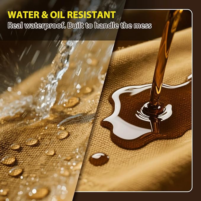 ROTANET Woodworking Apron for Men, Canvas Work Aprons Waterproof Heavy Duty Tool Pockets for Shop Carpenter Woodworkers Gifts