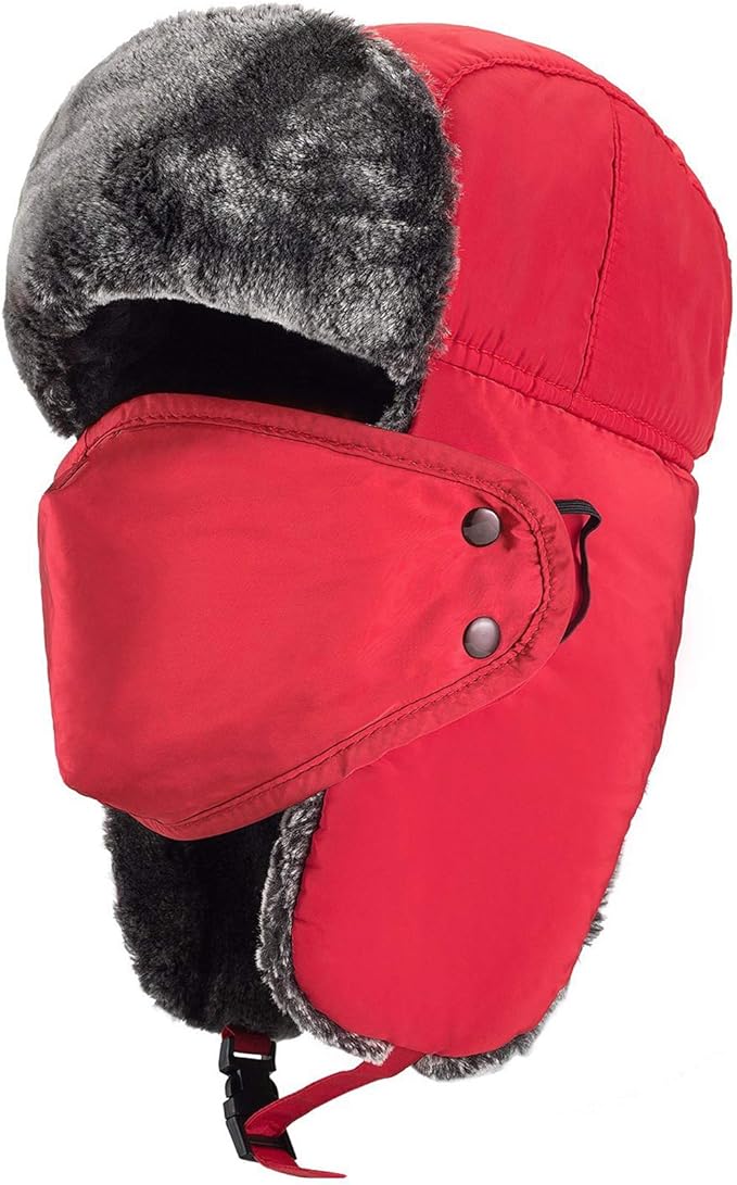mysuntown Winter Hats for Women Men Trapper Ushanka Hat with Ear Flaps Warm Russian Bomber Hats for Cold Weather