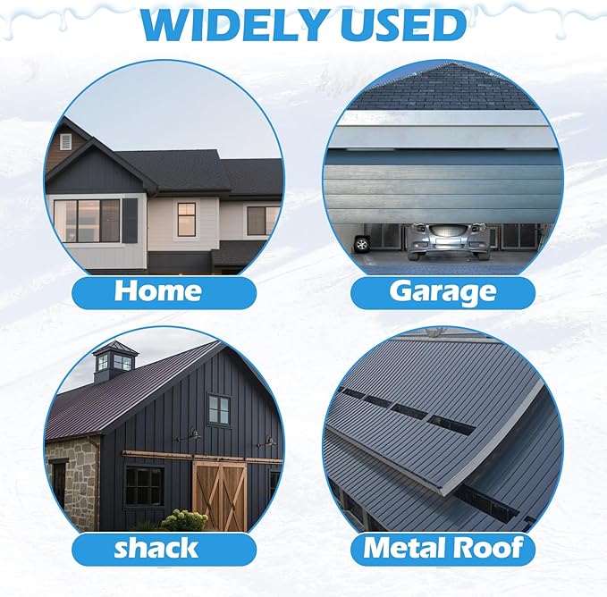 PakaLife Snow Guards for Roof,Snow Splitter&Diverters Guards for Metal Roofs,Snow Removal (Black)