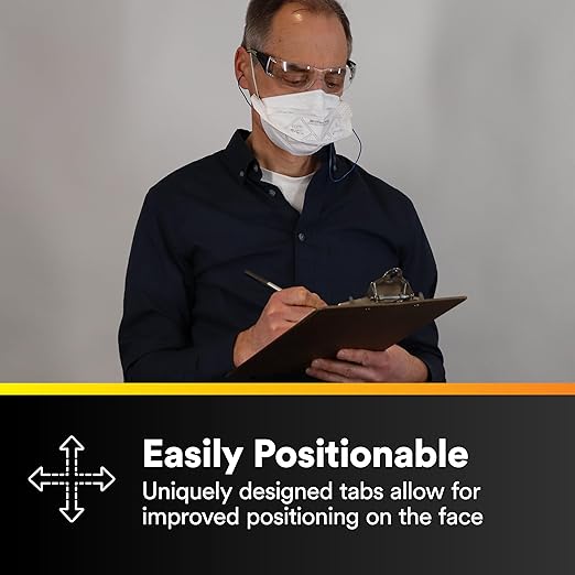 3M N95 Disposable Respirator, VFlex Particulate Respirator 9105, Pack of 50, Standard Size, NIOSH Approved, For Sweeping, Sanding, Grinding, Sawing, Bagging, Dust