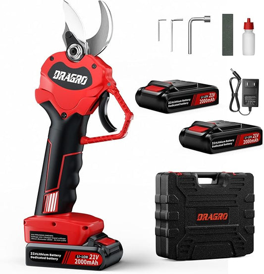 Upgraded Electric Pruning Shears Professional Cordless Electric Pruning Battery Powered, Tree Branch Pruner with 2 PCS Rechargeable 2 Ah Lithium Battery - 30mm (1.2inch) Cutting Diameter