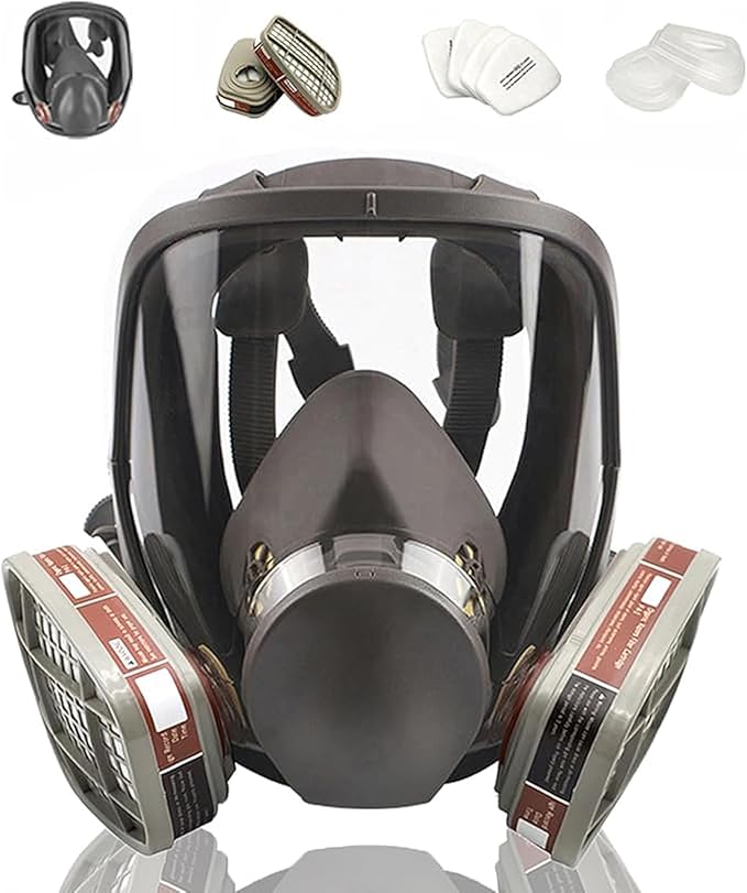 Reusable Full Facepiece, Full Face Cover Protection from Dust and Organic Vapors, Perfect for Paint, Sanding, Polishing, Spraying and Other Work