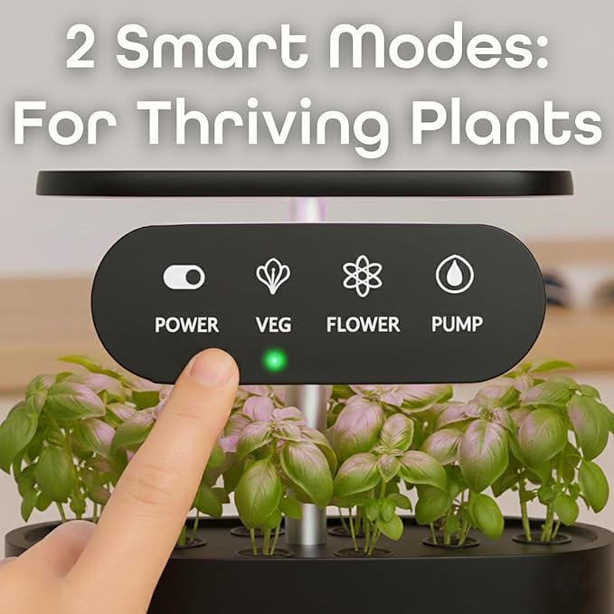 Nouri 12 Pod APP Smart Garden for Home Cooks with Heirloom Basil | Hydroponics Growing System Kit | LED Grow Lights | Indoor Gardening System | Herb Garden Planter Indoor Kit | Gifts for Women & Men
