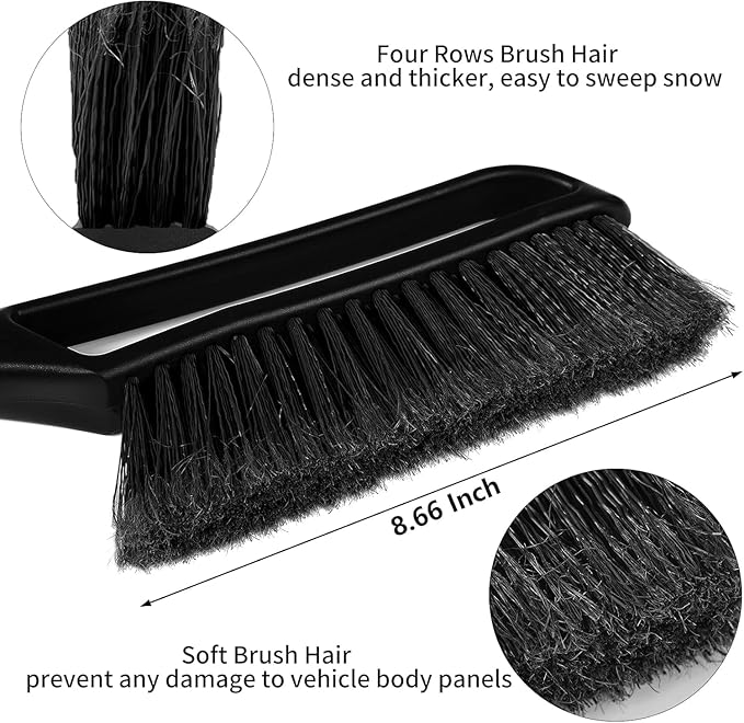 FOVAL 27" Ice Scraper Snow Brush (3 Pack), Wider Snow Scraper(4.73" Width) Snow Removal Car Brush with Comfortable Foam Grip for Cars, Trucks, SUVs, Windshield, Window - Winter Tool