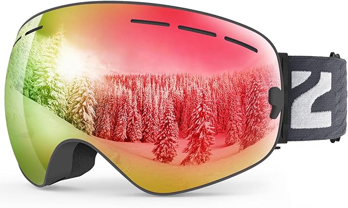 ZIONOR X Ski Goggles - OTG Snowboard Goggles Detachable Lens for Men Women Adult
