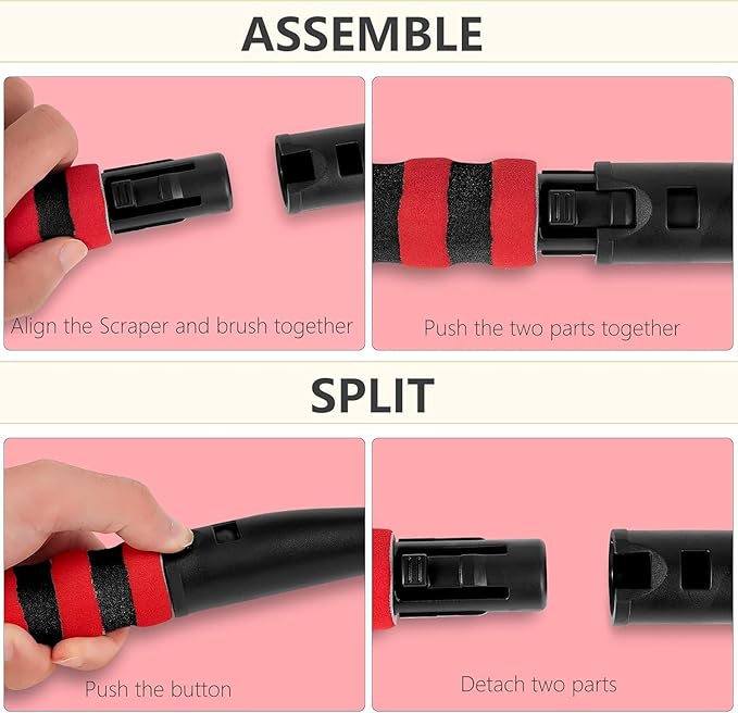 FOVAL 27" Ice Scraper Snow Brush, Wider Snow Scraper(4.73" Width) Snow Removal Car Brush with Comfortable Foam Grip for Cars, Trucks, SUVs, Windshield, Window - Winter Tool