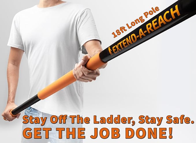 25 Foot Exterior House Cleaning Brush Set with 5-18 ft Extension Pole // Vinyl Siding Brushes with Telescopic Extendable Pole & Window Cleaning Squeegee Tool // The Ultimate Extension Scrub Brush Set