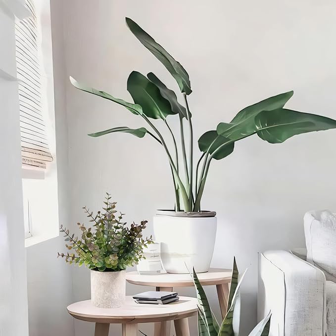 2 Pack Small Fake Plants Christmas Plants Eucalyptus Potted Artificial Plants for Home Indoor Fireplace Mantel Shelf Desk Home Bathroom Farmhouse Room Coffee Christmas Table Decor Xmas Decor (Purple)