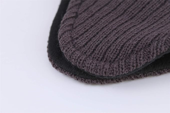 Connectyle Men's Knit Winter Hat with Ear Flaps Fleece Lined Beanie Warm Knitted Skull Cap Beanies Watch Hat