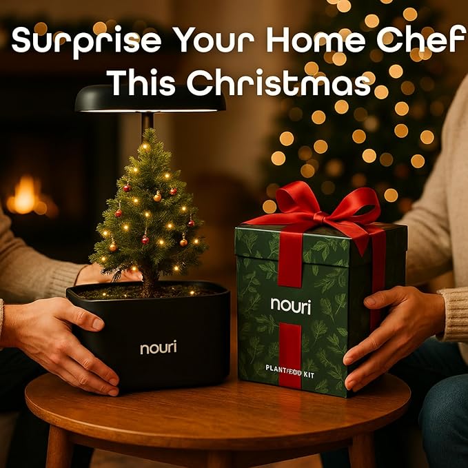 Nouri 5 Pod APP Smart Garden for Home Cooks with Heirloom Tomato | Hydroponics Growing System Kit | LED Grow Lights | Indoor Gardening System | Herb Garden Planter Indoor Kit | Gifts for Women & Men