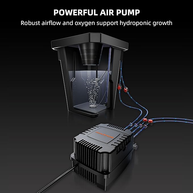 Spider Farmer DWC Hydroponics Grow System with 7-Gallon Deep Water Culture, New Triangular Cover Design, Recirculating Drip Garden System with Top Drip Kit, 11W Air Pump, 4 Buckets