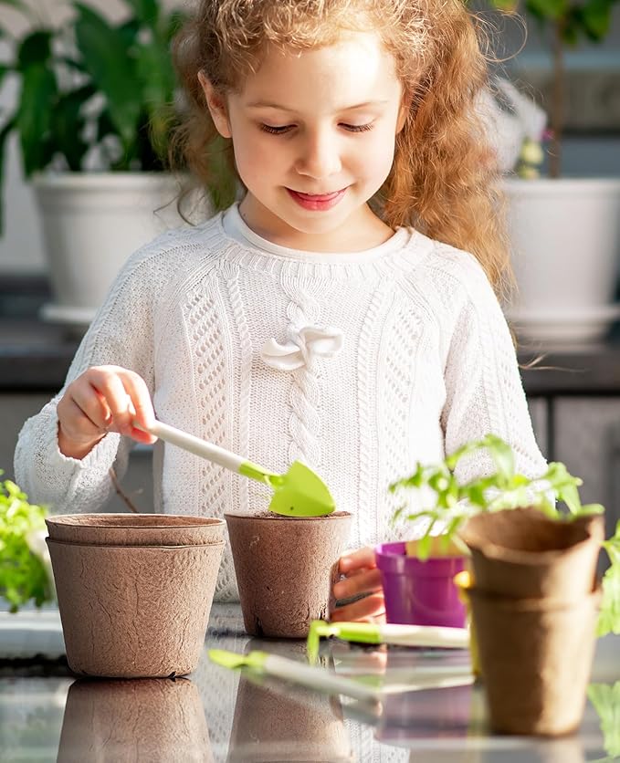 homenote Peat Pots, 120 Pcs 3.15 Inch Seed Starting Pots with Drainage Holes Round Nursery Plants Pots with Bonus 20 Plant Labels