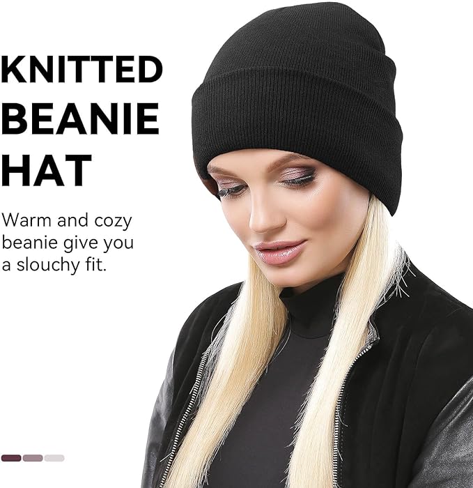 OZERO Winter Beanie Daily Hat - Thermal Polar Fleece Ski Stocking Skull Cap for Men and Women