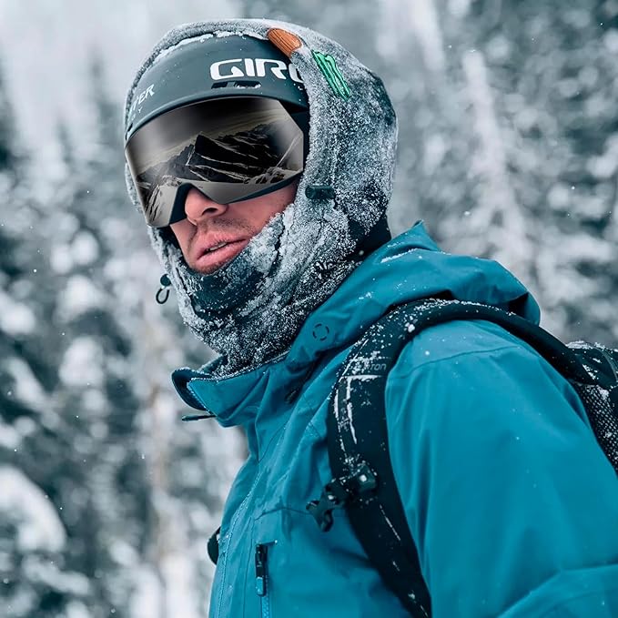 Ski Goggles for Men Women,Frameless UV Protection OTG Anti-fog Snowboard Snow Skating Goggles