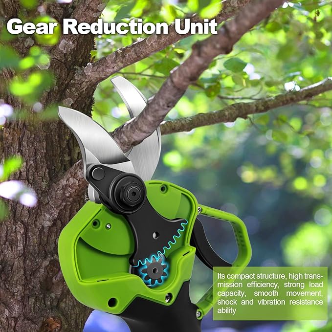 Electric Pruning Shears Cordless,1.6" Diameter Battery Powered Pruning Shears with LCD Display, 900W Brushless Motor Cordless Pruner, Power Scissors for Gardening with 2Pcs 2000mAh Battery