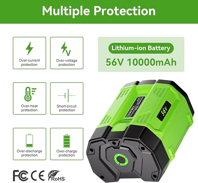 1 Pack 56V 7.5Ah Lithium-Ion Battery, Replacement for EGO 56 Volt Power Tools (Compatible with BA2800T, BA4200T, BA1400, BA5600T)