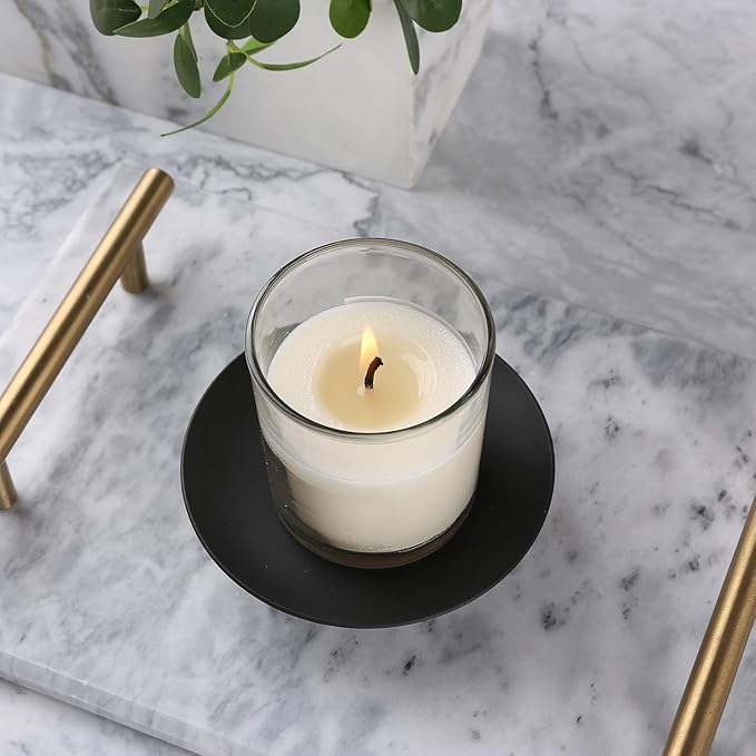 Decorative Iron Plate Candle Holder, Black, Set of 3,Candle Stand for LED & Wax Candles