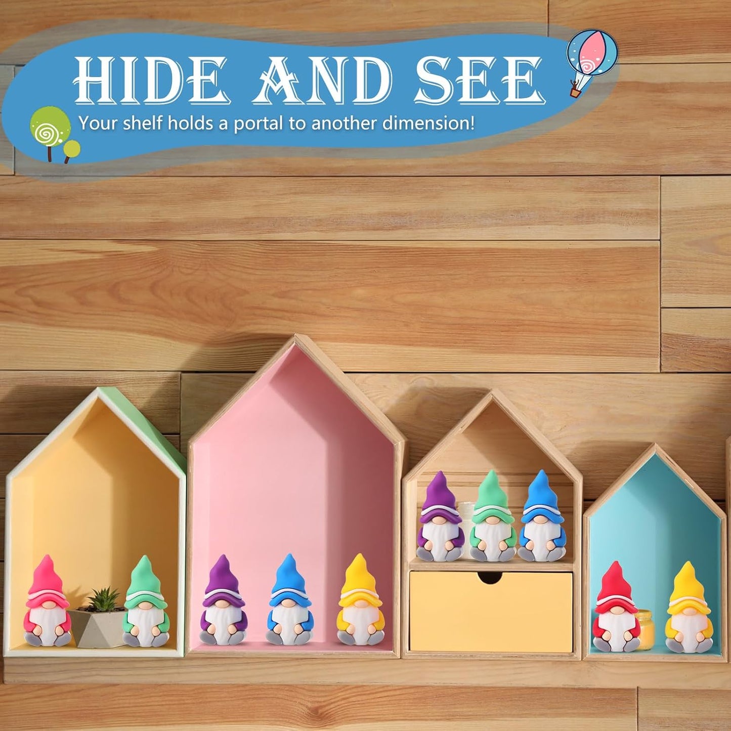 60 Pcs Mini Gnomes Figurines Tiny Fairy Resin Gnomes Statue Garden Bulk for Goody Bag Stuffers Filler Party Favors Gifts Decor Dwarf Statues Garden Dollhouse Micro Landscape Accessories