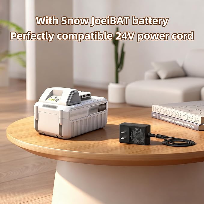 24VCHRG-QC iON+ Quick Charger for Snow Joe & Sun Joe 24V iBAT24 and 24VBAT Series Lithium Ion Batteries，Compatible with 24VBAT-LTE 24VBAT-LT 24VBAT-XR iBAT24-LTE iBAT24-LT iBAT24-XR iON Battery Models