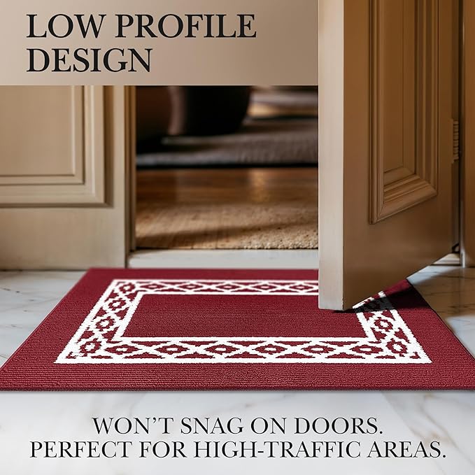 Premium Quality Polypropylene Indoor Door Mat - Beautiful Design with Non-Slip Backing, Washable & Low Profile Doormat - Ideal for Entryway Doors, Foyer, and Mudroom (32" x 48")