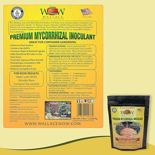 Wallace Organic Wonder Mycorrhizal Inoculant (20 lbs) - Mycorrhizal Fungi - Super Concentrated - Fresh Mycorrhizae for Plants, Garden Soil, & Potting Soil - Organic Root Stimulator for Plant Growth
