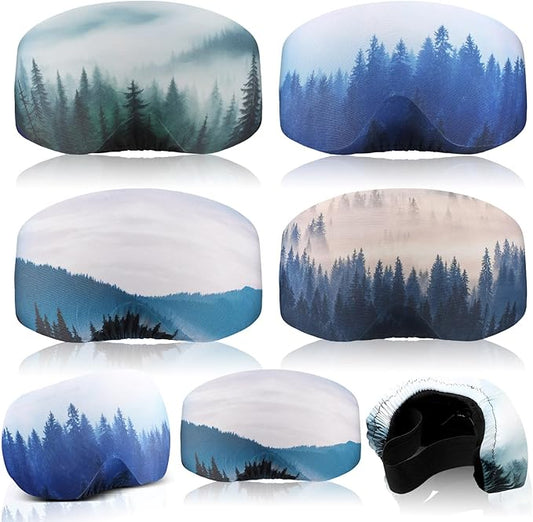 Civaner 4 Pieces Ski Snowboard Goggle Cover Sleeve Goggle Cover Microfiber Protective Lens Scratch Dust Protection for Travel