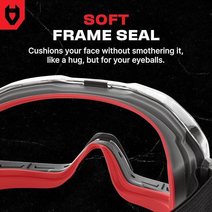 NoCry Anti Fog Safety Goggles Over Glasses For Men And Women — ANSI Z87.1 Premium Anti Scratch & UV380 — Eye Protection with Panoramic Lens & Adjustable Strap — Perfect Dust Goggles for Chemistry Lab