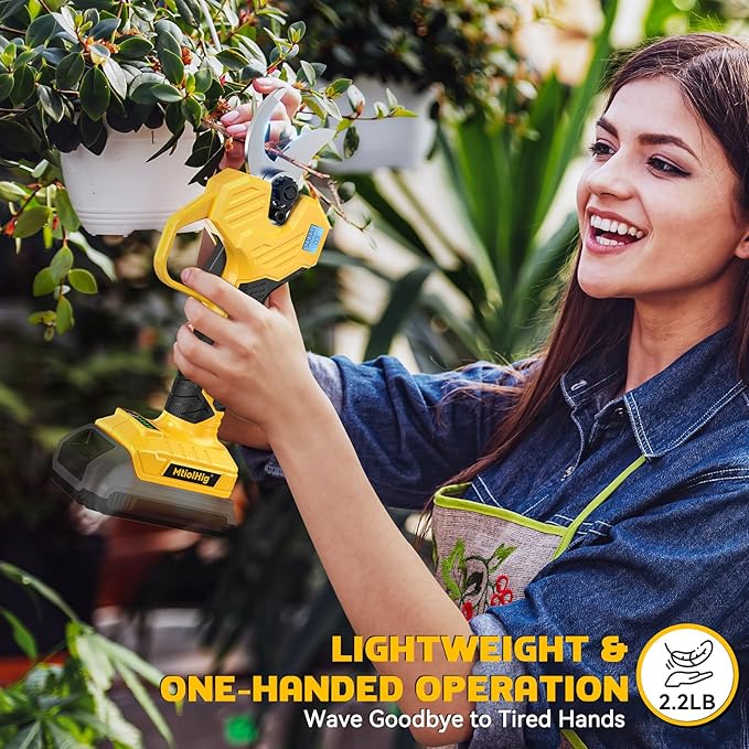 Electric Pruning Shears Compatible with DeWALT 20V (No Battery) – 26000RPM Cordless Brushless Motor Garden Tool, 0.8-2 inch Max Cutting Diameter Tree Trimmer with LCD Display & SK7 Blades