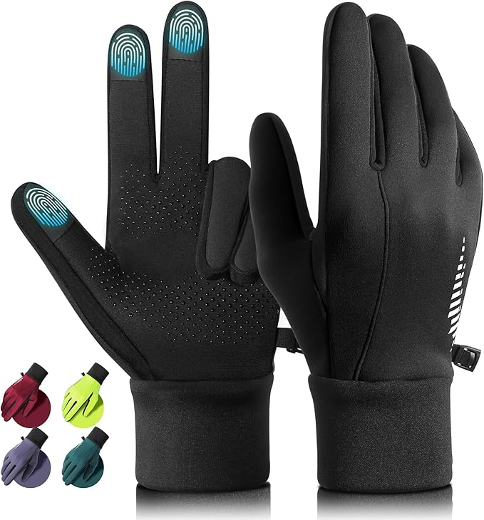 rivmount Winter Gloves Women Men, Cold Weather Touch Screen Liner Glove, Windproof 3-Layers, for Running, Cycling, Biking, Hiking, Driving