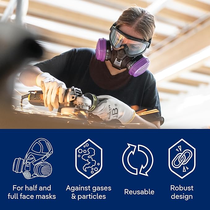 Dräger X-plore Combination Cartridge OV/AG/HF/FM/CD/AM/MA/HS/P100 | 14 Pieces | NIOSH-Approved | for Dräger X-plore 5500 Full-Face Respirator Mask | for Dräger X-plore 3300 & 3500 Half-Face Masks