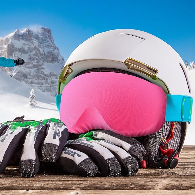 Civaner 4 Pieces Ski Snowboard Goggle Cover Sleeve Goggle Cover Microfiber Protective Lens Scratch Dust Protection for Travel