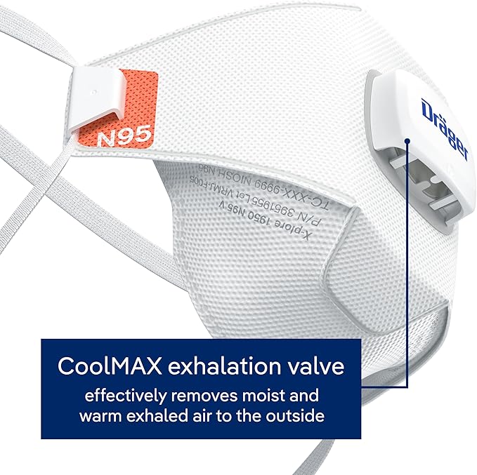 Dräger X-plore 1950 V N95 respirator mask with exhalation valve | NIOSH-approved respirator mask