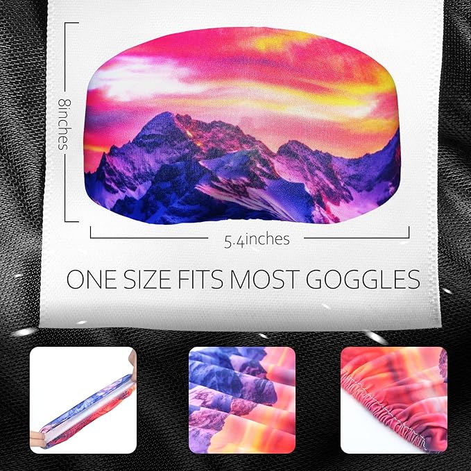 Civaner 4 Pieces Ski Snowboard Goggle Cover Sleeve Goggle Cover Microfiber Protective Lens Scratch Dust Protection for Travel