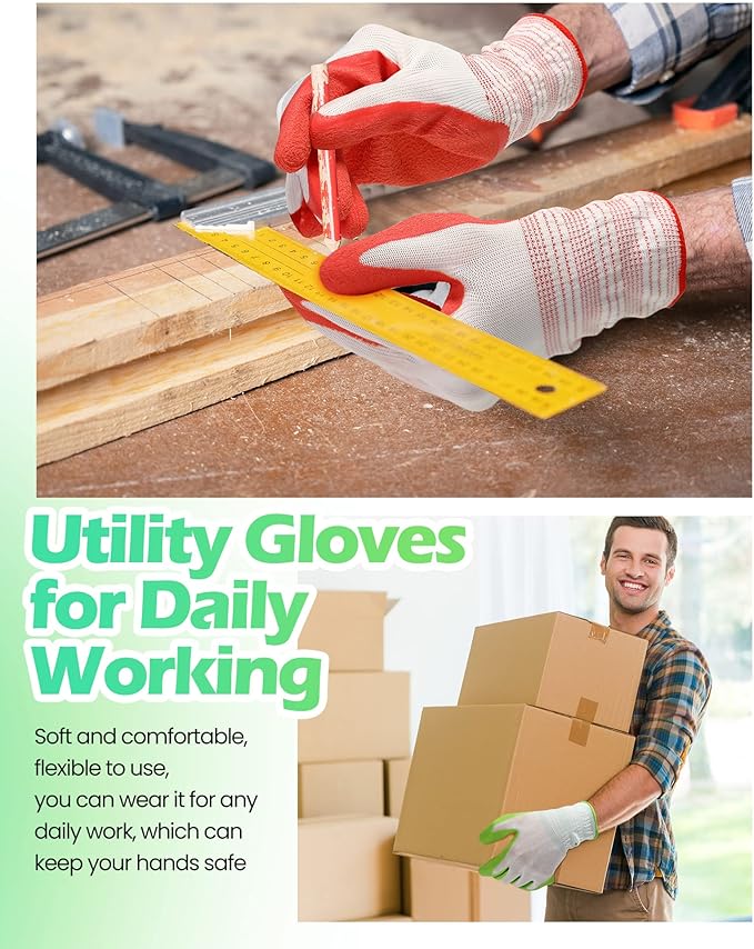 Irenare 24 Pairs Gardening Gloves Bulk for Women Ladies Breathable Rubber Coated Garden Glove for Yard Outdoor Work with Grip