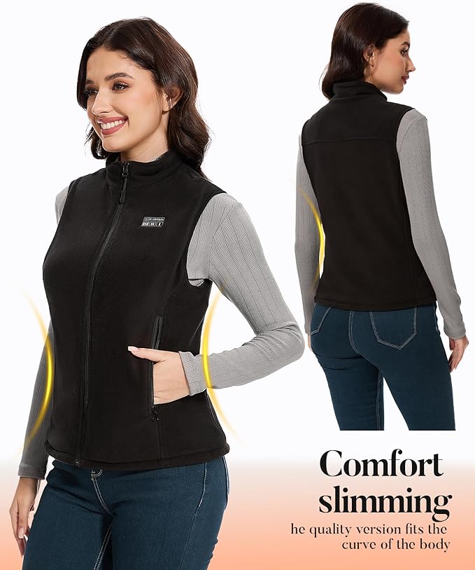 JS LifeStyle Heated Vest Jacket Women with 16000mAh Rechargeable Battery Pack Included Fleece Clothing with Light-Off Design