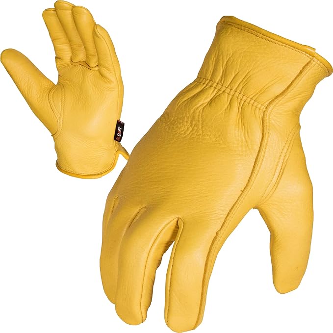 SKYDEER Full Deerskin Leather Winter Drive Work Gloves, Extra Soft 100G 3M Thinsulate, Thermal Insulated Gloves (SD2211T)