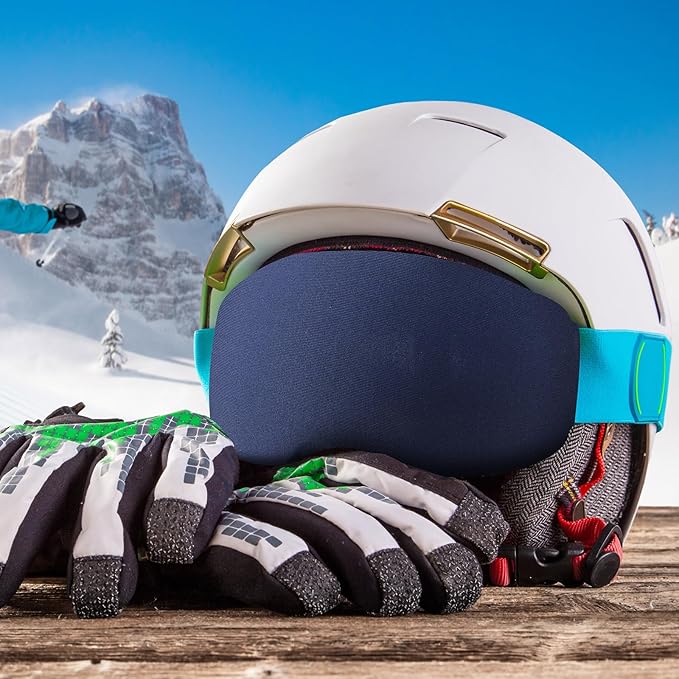 Civaner 4 Pieces Ski Snowboard Goggle Cover Sleeve Goggle Cover Microfiber Protective Lens Scratch Dust Protection for Travel