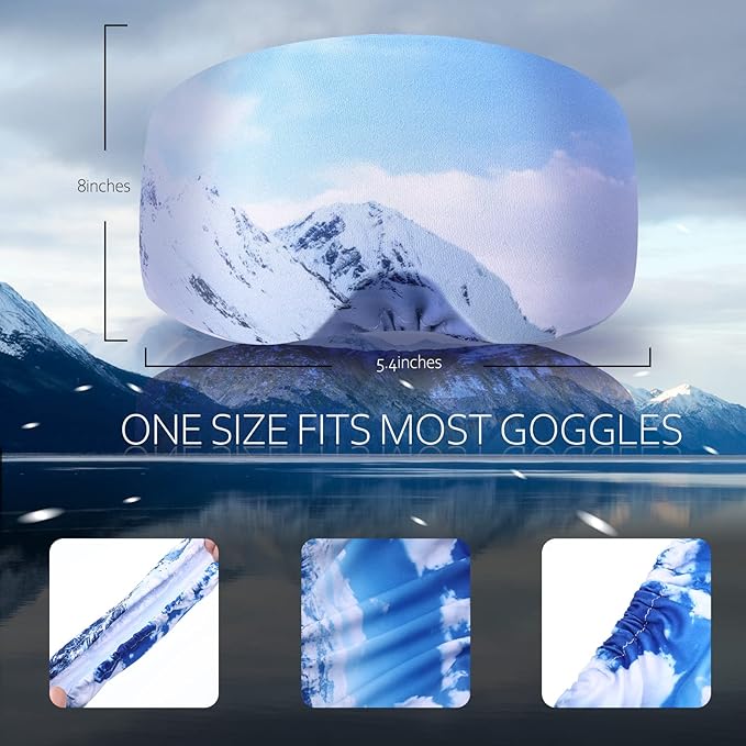 Civaner 4 Pieces Ski Snowboard Goggle Cover Sleeve Goggle Cover Microfiber Protective Lens Scratch Dust Protection for Travel