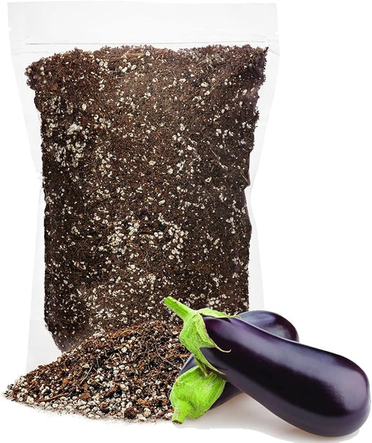 GARDENERA Premium Organic Potting Soil for Eggplants - (5 Quart Bag)