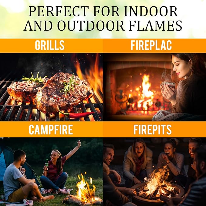 Mini Fire Stick with Fire Starter & Tongs, 4'' Kiln-Dried Pine Great Firewood for Wood Stoves, Tabletop Fire Pit, BBQ Grill, Pizza Oven, Solo Stove Accessories, BBQ Accessories, 10 lb Box