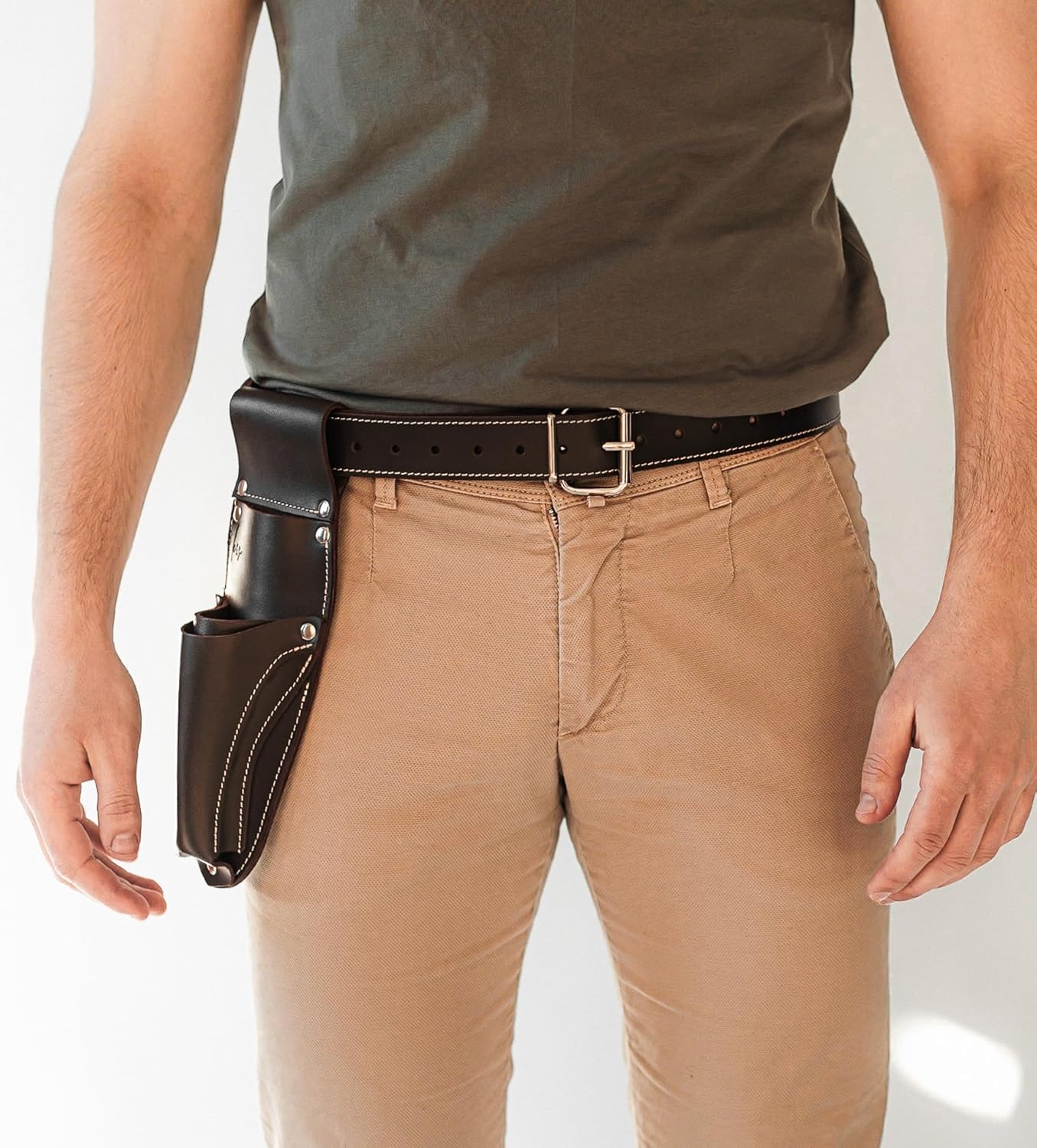 Personilized Hori Hori Leather Sheath Belt with Pruner and Scissor Pockets. Personalized Florist Tool Belt Leather, Gardening Belt with Pockets.