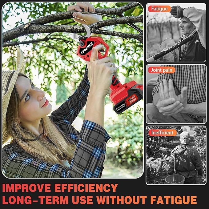 Electric Pruning Shears, Professional Cordless Pruning Shears with LCD Display, Electric Pruner Battery Powered with 2 PCS Rechargeable 2Ah Lithium Battery, 1.6Inch (40MM) Cutting Diameter