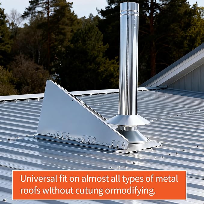 Snow Splitter for Chimneys. Lifetime Protection for 6-8" Wood Stove Chimneys.for Protection Stack Pipes and Chimneys