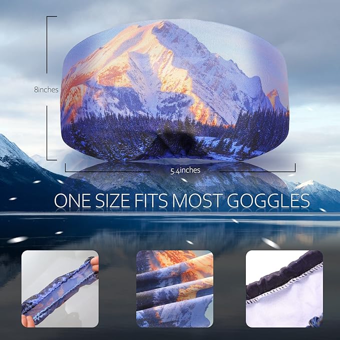 Civaner 4 Pieces Ski Snowboard Goggle Cover Sleeve Goggle Cover Microfiber Protective Lens Scratch Dust Protection for Travel